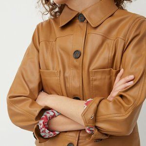 Anthropologie Katy Cropped Faux Leather Jacket